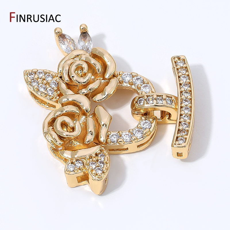 Jewelry Making Items - 14K Altın Kaplama Pirinç Zirkon Çiçek