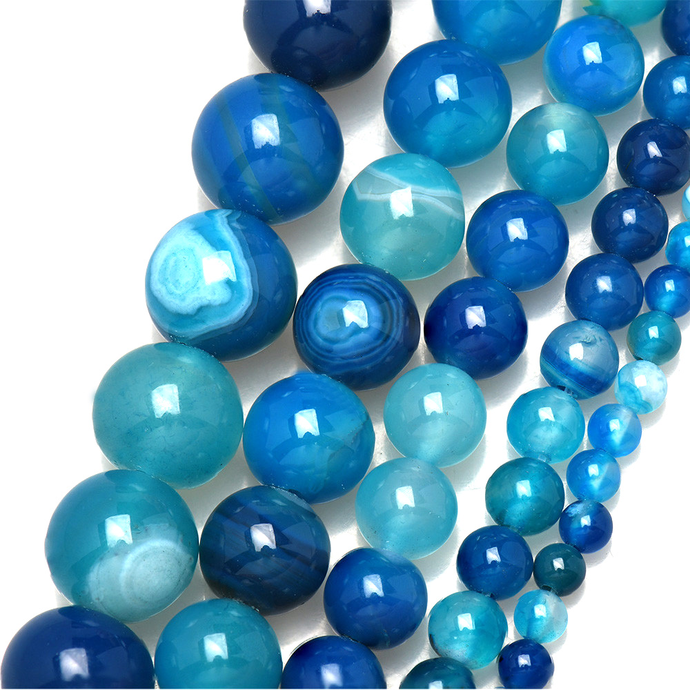 Jewelry Making With Stones - Doğal Taş Bantlı Mavi Dantel Akik