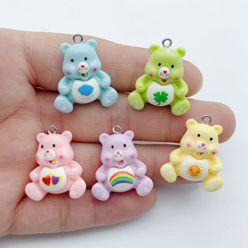 Jewelry Making With Resin - 10 adet karikatür hayvan figürlü kolye