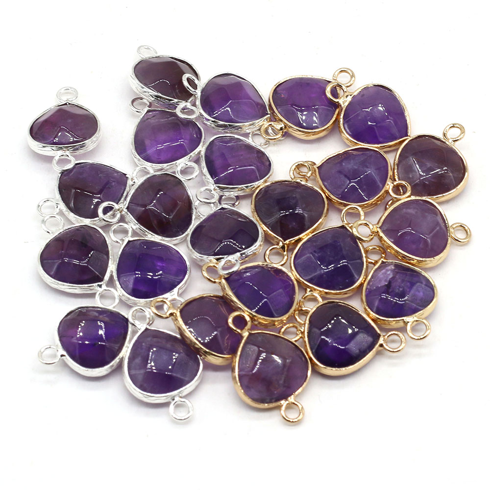 Jewelry Making With Stones - 2 adet Doğal Taş Konnektörler Yağ