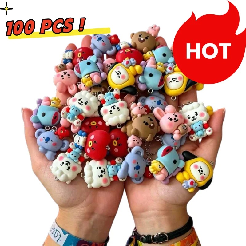 Jewelry Making With Resin - 7 adet BT21 Reçine Karikatür Figür