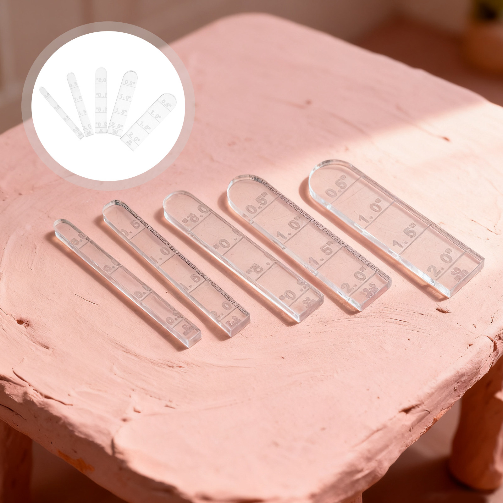 Jewelry Making Guide - 5 Parça Polimer Kil Kalınlık Kılavuzu