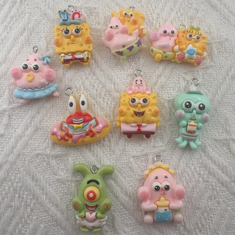 Jewelry Making With Resin - 10 adet karikatür reçine kolye ucu,