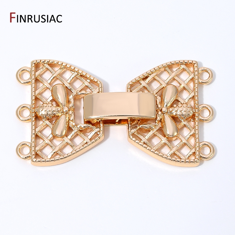 Jewelry Making Items - 14K Altın Kaplama Pirinç 3 Sıralı