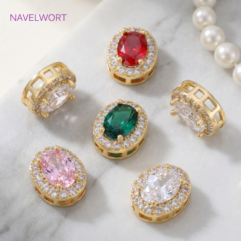 Jewelry Making Items - 18K Altın Kaplama Oval Ara Boncuklar