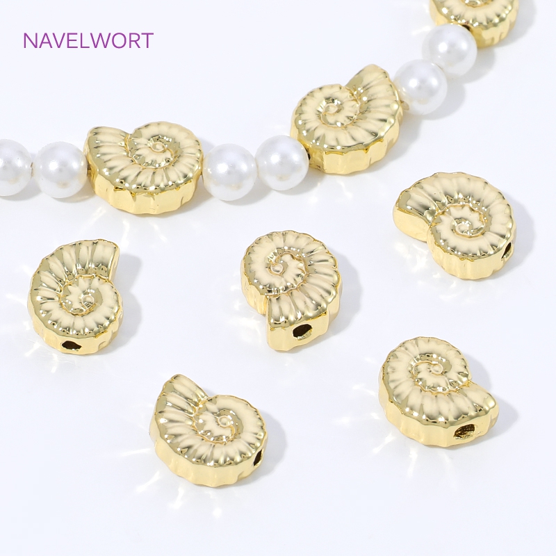 Jewelry Making Items - 14K Altın Kaplama Pirinç Deniz Kabuğu