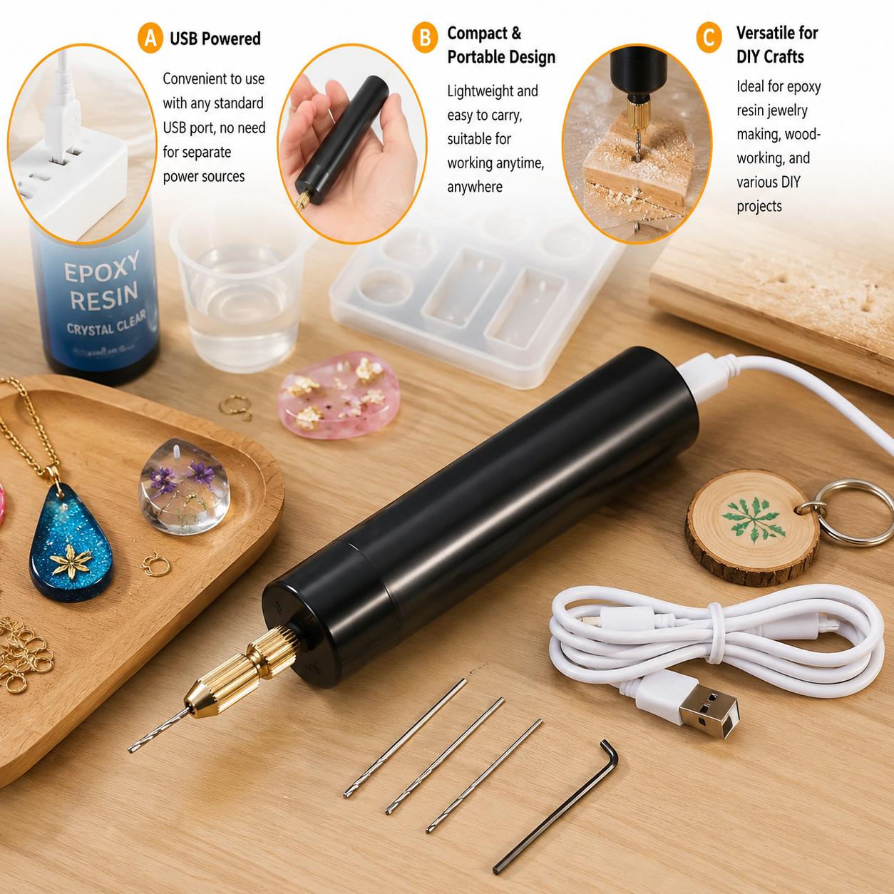 Mini Elektrikli Matkap USB Güç - Jewelry Making Kit Professional incelemesi ve fiyatı