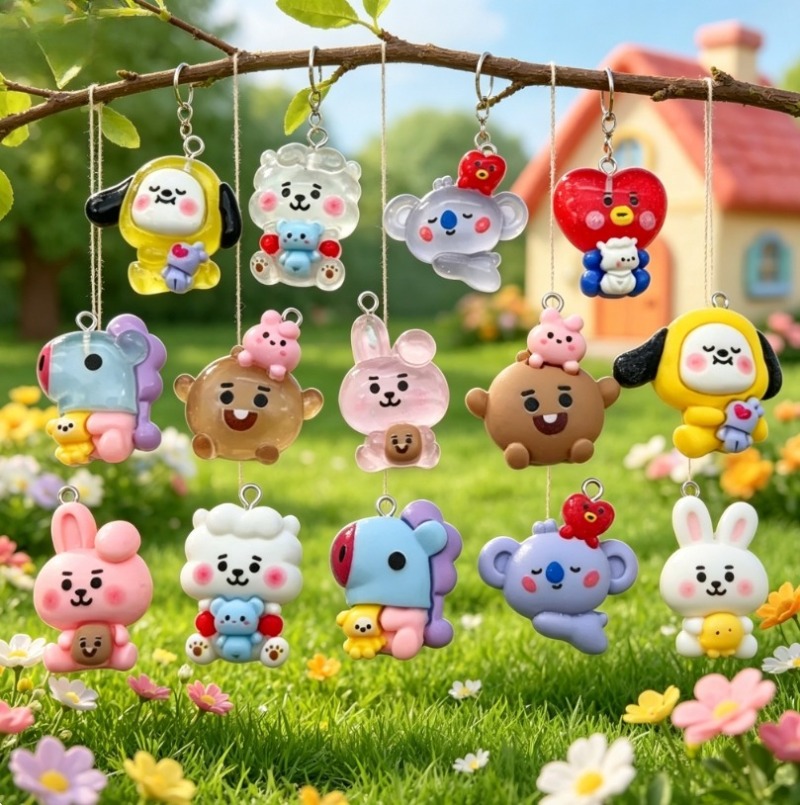 7 adet BT21 Reçine Karikatür F - Jewelry Making With Resin incelemesi ve fiyatı