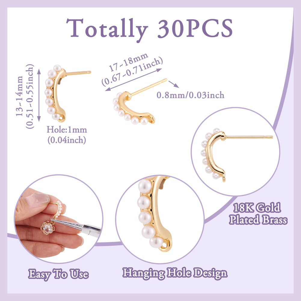 30 adet pirinç küpe aparatı, k - Jewelry Making With Beads incelemesi ve fiyatı